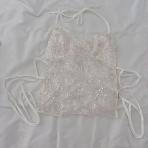 Sequin Halter Top